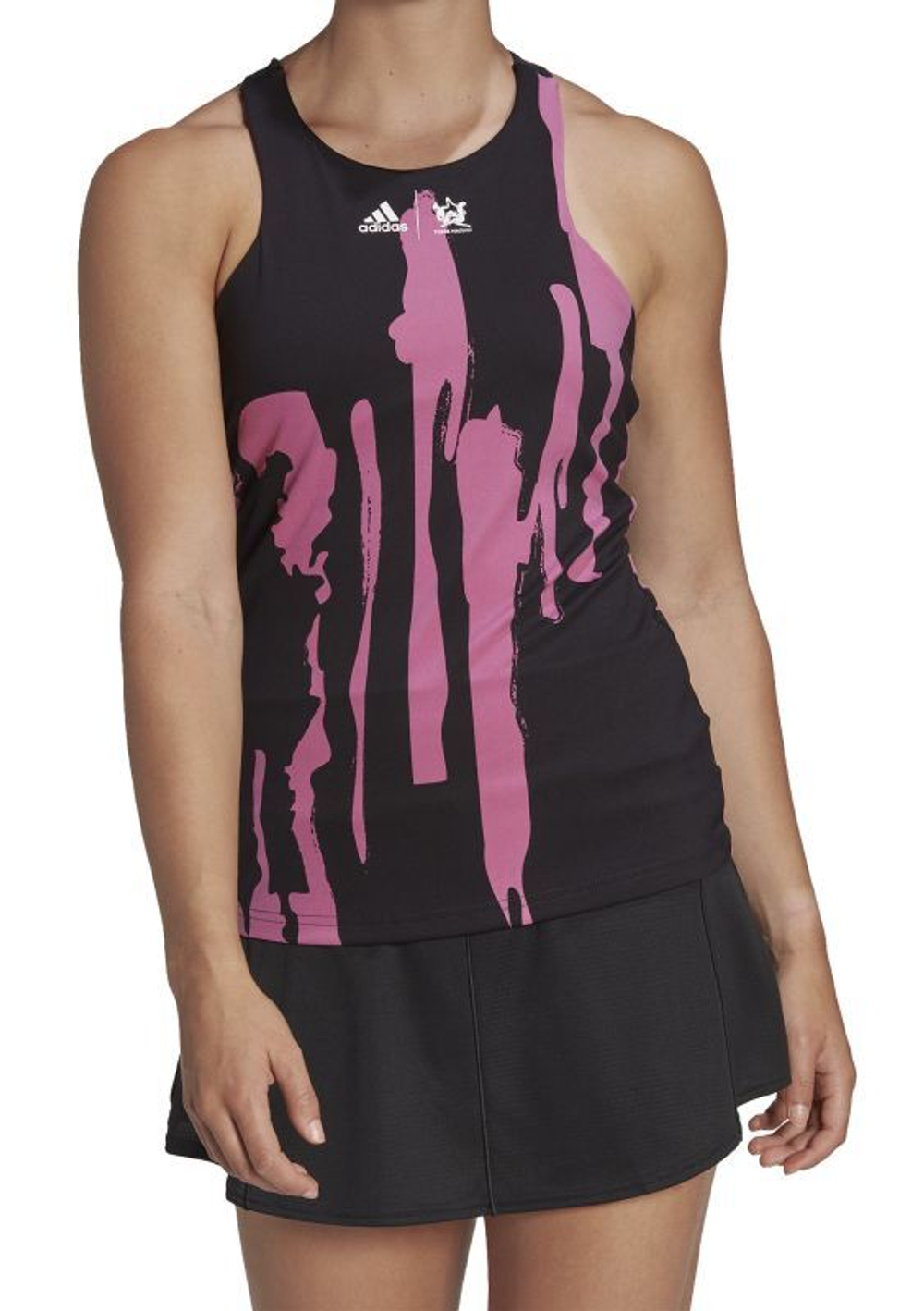 Женский топ теннисный Adidas New York Y-tank - black/semi pulse lilac