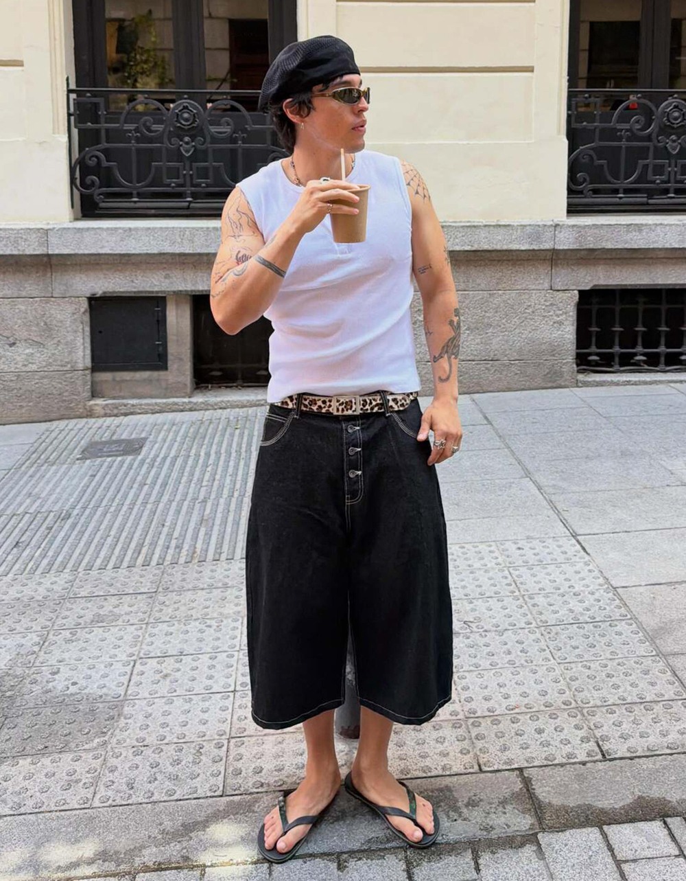 Мужские джинсовые бермуды barrel fit - BERSHKA