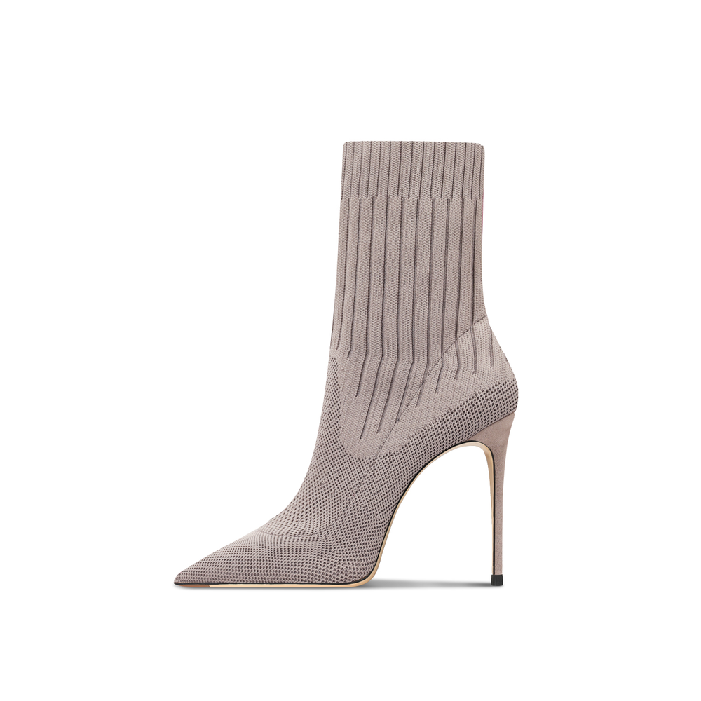 Suyymakk Knitted Fabric Stretch Boots Ankle Boots Women"s Khaki