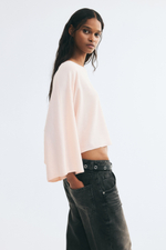 Трикотажный топ с рукавами-накидкой — короткая модель - H&M