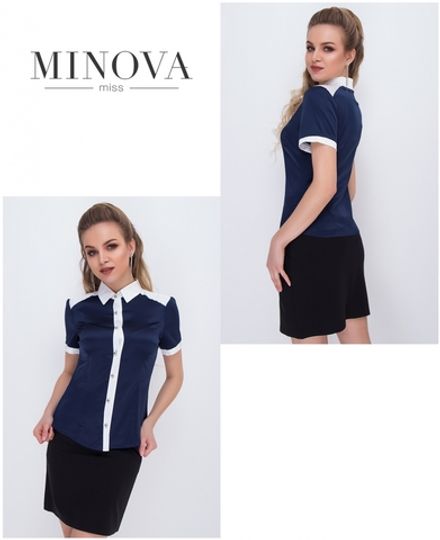 Блуза 1051-синий Minova Фото 2