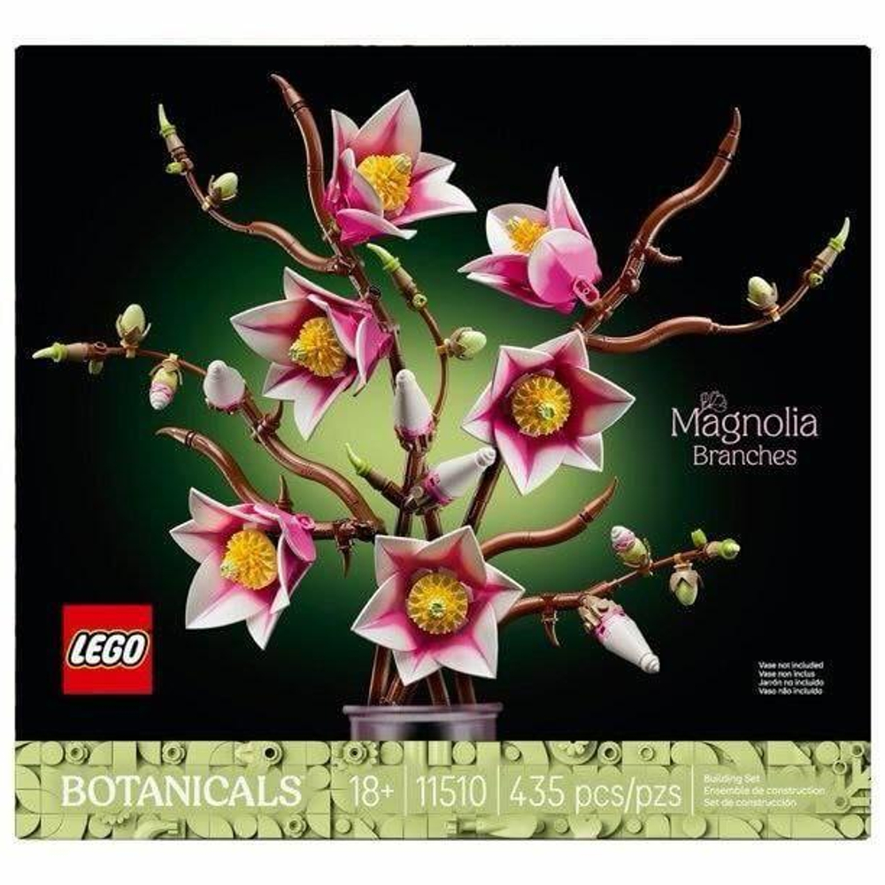 Конструктор Лего ботаникалс Ветви магнолии 11510 | LEGO Botanicals Magnolia Branches декоративный набор 435 деталей 18+