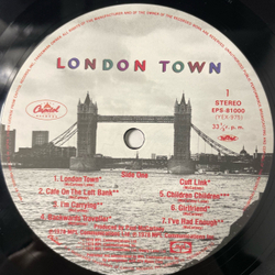 Винтажная виниловая пластинка LP Wings Paul McCartney London Town (Япония 1978) (Без Оби) (С Плакатом)