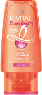 L'Oral Кондиционер для волос Elvital Dream Length, мини версия, для поврежденных волос с кератином и касторовым маслом, 90 мл (Франция)