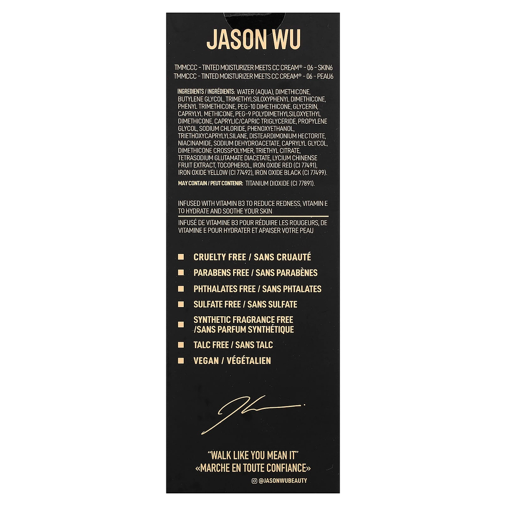 Jason Wu, увлажняющий крем с оттенком, Meets CC Cream®, 06 Skin6, 30 мл (1,01 жидк. унции)