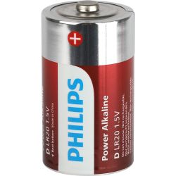 Батарейки Philips LR20P2B D алкалиновые 2 шт LR20-2BL Power (2/24/96/3168) | Philips