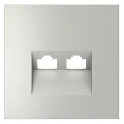 Накладка для розетки компьютерной двойной RJ45+RJ45 Voltum S70 Сталь VLS001405