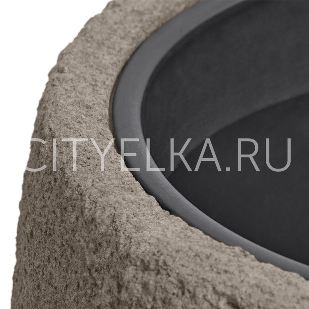 Кашпо TREEZ Effectory - Terra - Чаша classic - Серый беж