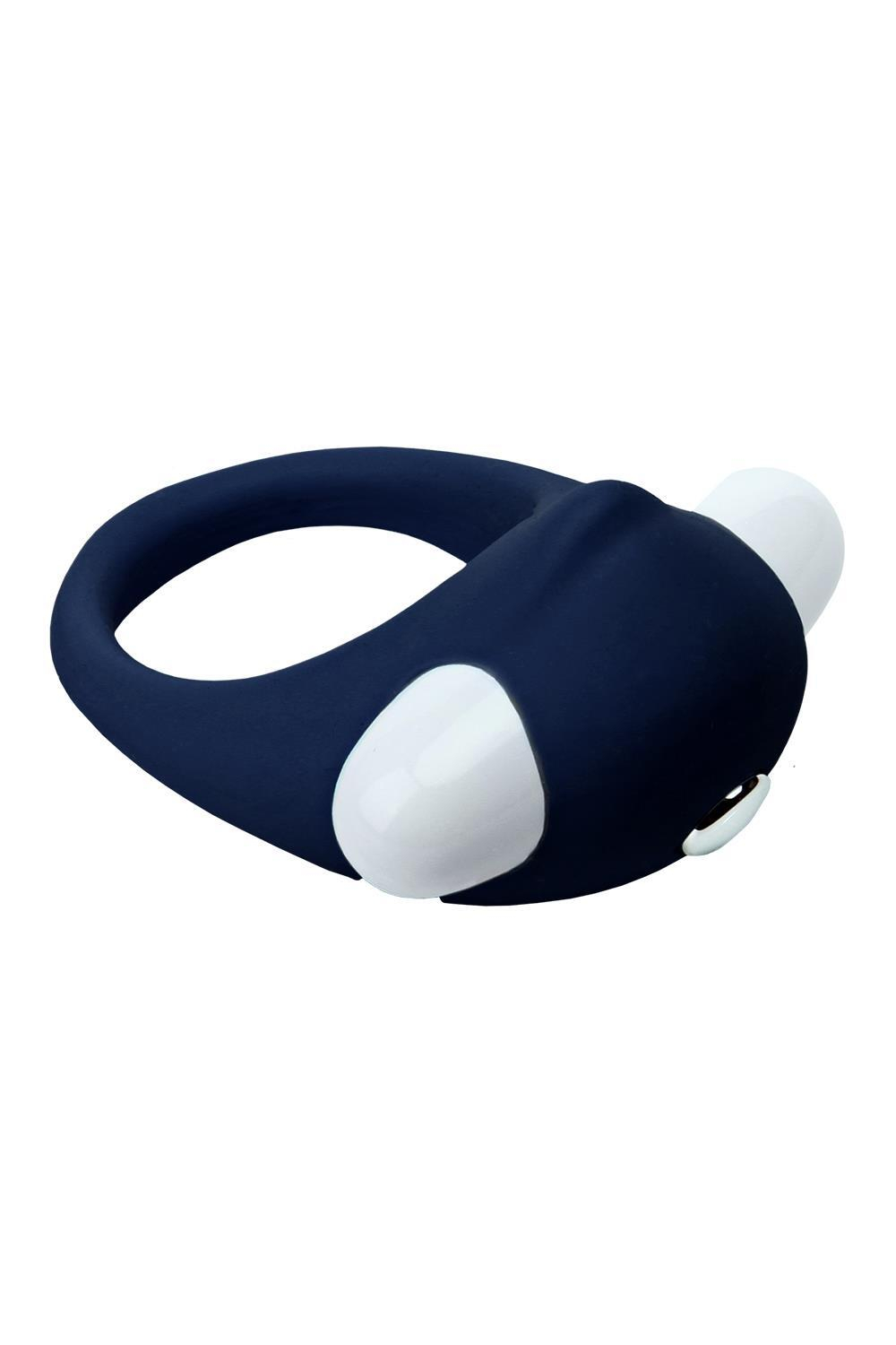 Гладкое синее эрекционное виброкольцо STIMU RING (Цвет: синий)
