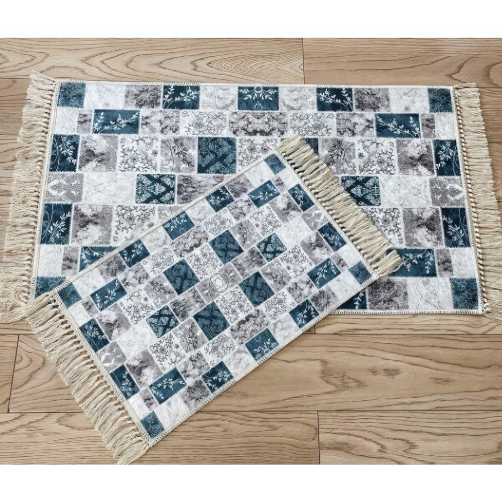 Набор ковриков ДЕКОРАТИВ (DECORATIVE) с рисунком и бахромой 60*100+40*60 6592v