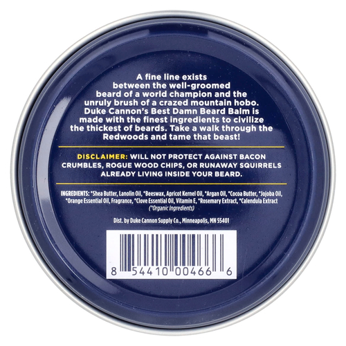 Duke Cannon Supply Co., Best Damn Beard Balm, красное дерево, 48 г (1,6 унции)