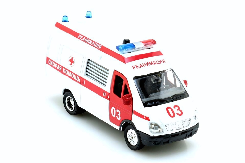 Модель ин. мет. "ГАЗель 2705. Скорая помощь. Реанимация" 13см. CT1276-1 (Технопарк)
