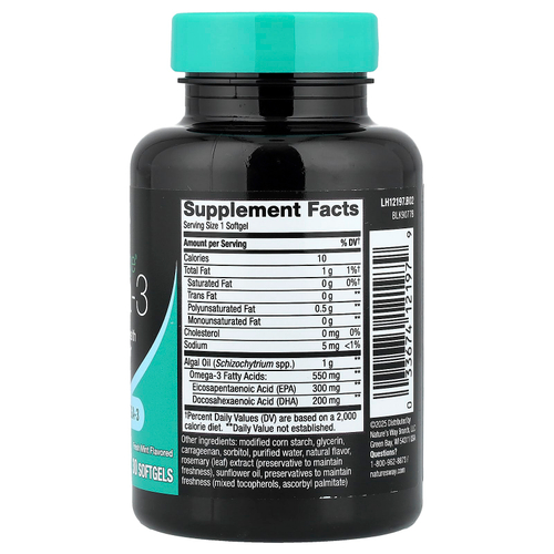 Nature's Way, NutraVege®, омега-3, свежая мята, 500 мг, 30 капсул