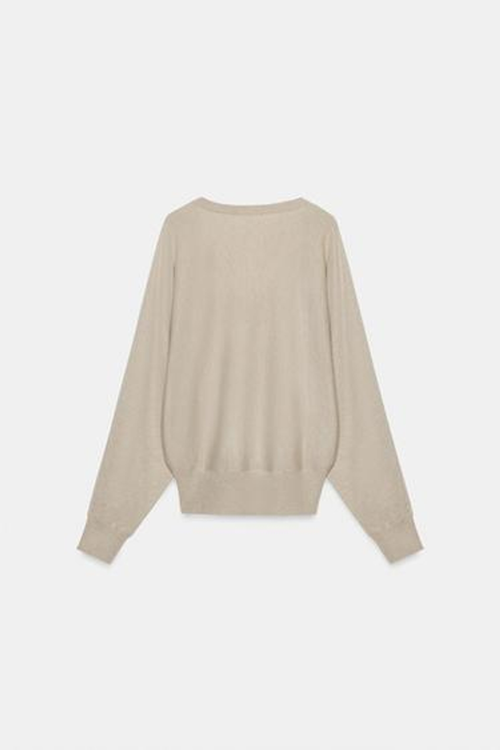 V-образный воротник шерстяной свитер - ZARA