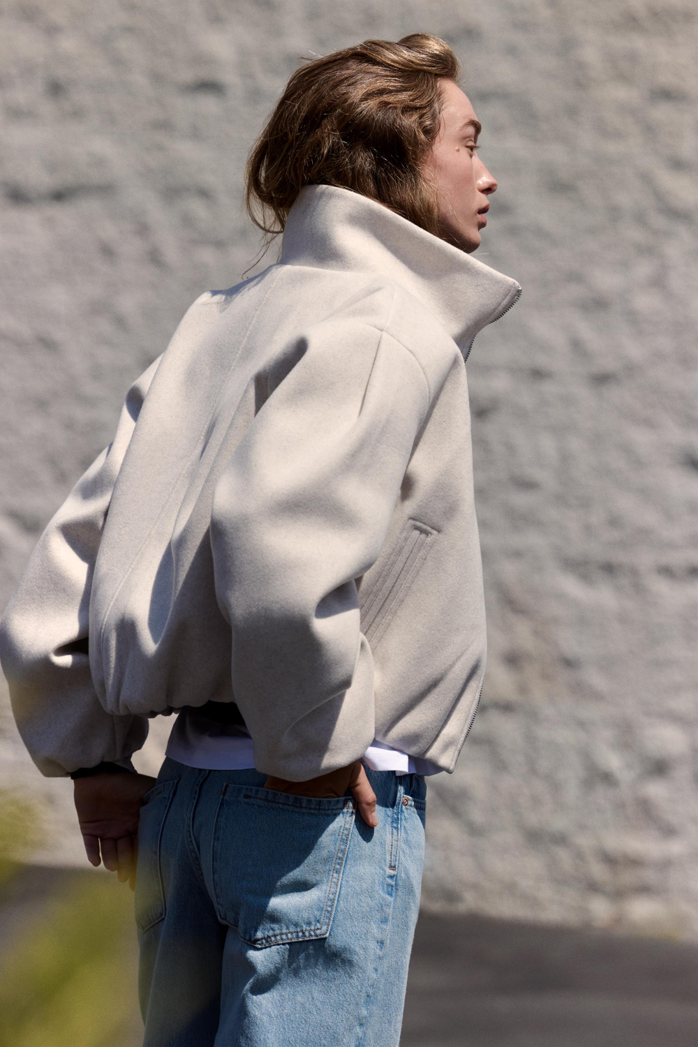 БОМБЕР ИЗ МЯГКОЙ ТКАНИ — ZARA