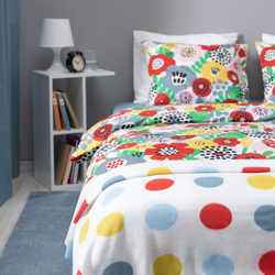 IKEA BRUKSVARA  (ИКЕА БРУКСВАРА)  -  Плед - многоцветный/узор в горошек 120х160 см