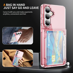 Прозрачный чехол Lumen Case с подставкой 2‑в‑1 и отделением для карт: Samsung Galaxy S25