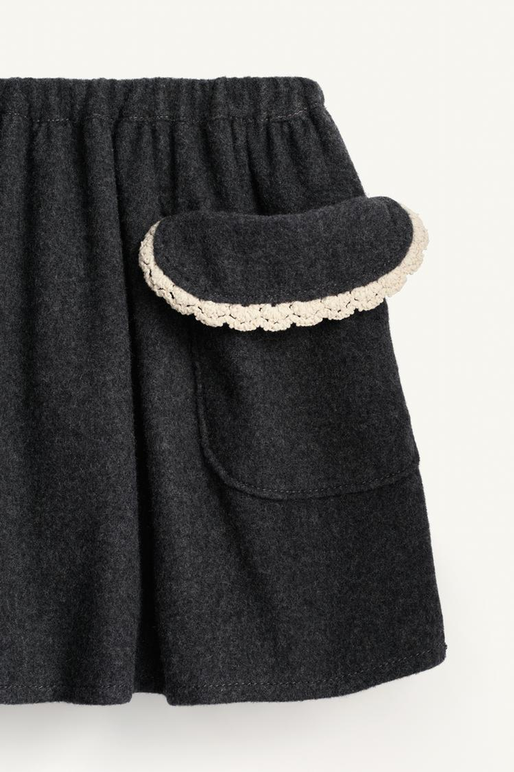 ZARA ЮБКА С КРУЖЕВОМ - LIMITED EDITION, АНТРАЦИТОВО-СЕРЫЙ
