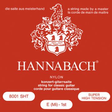 Струны для классической гитары, нейлон/посеребренные Hannabach 800SHT Red SILVER PLATED