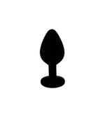 Средняя черная пробка с зелёным кристаллом ONJOY Silicone Collection (Цвет: черный с зеоеным)