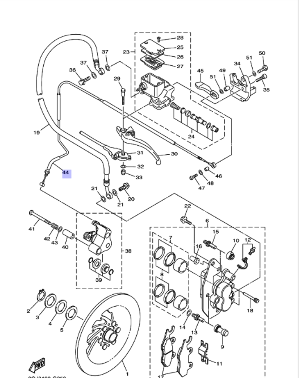 Трос тормоза Yamaha Venture MP