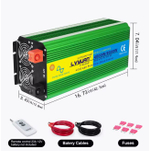 Инвертор 12V-220V 8000W/4000W чистый синус пульт управл. зеленый Lvyuan