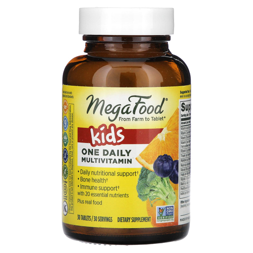 MegaFood, Kids One Daily, мультивитамины для детей, 30 таблеток