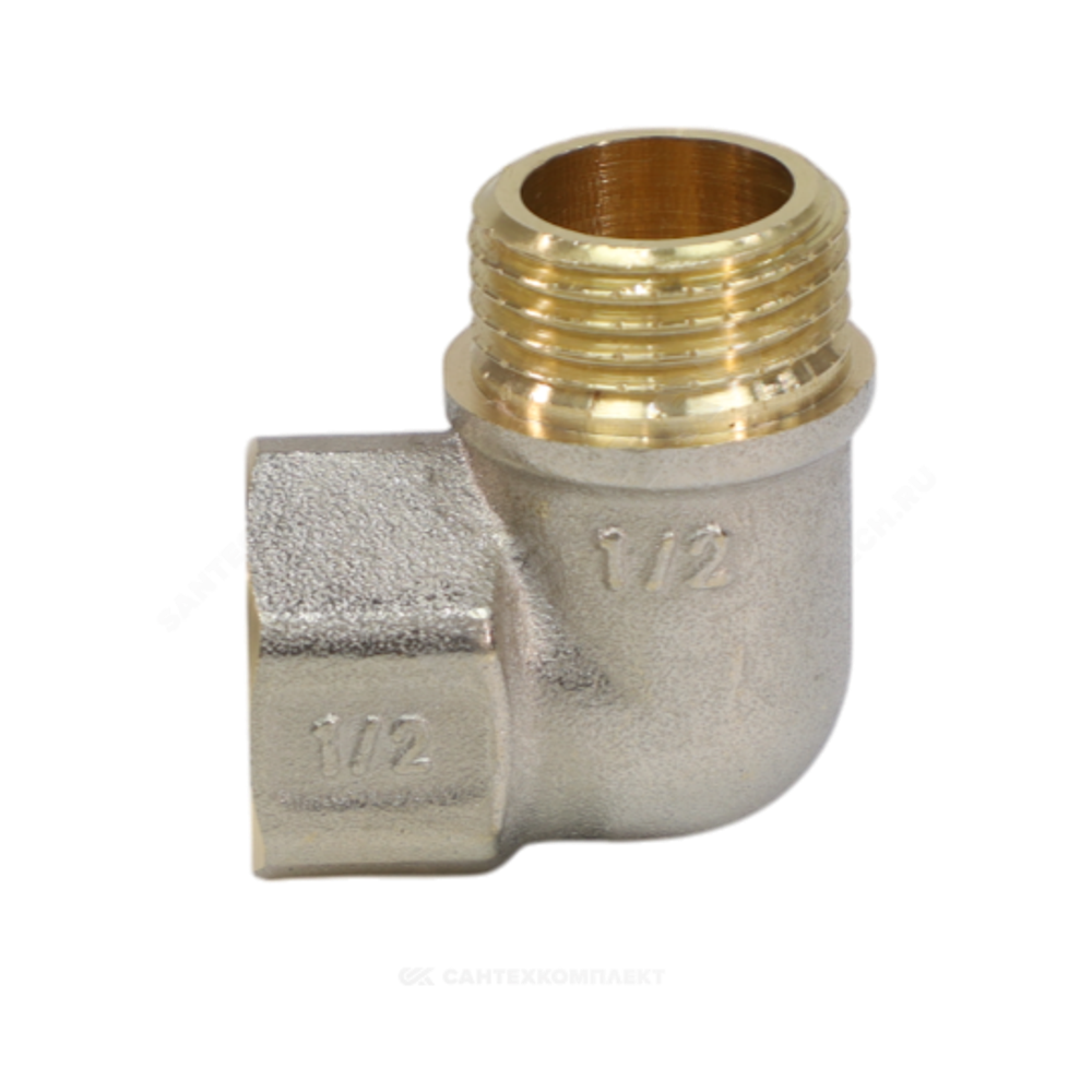 Угольник латунь никель реборда Ду 50 (2") ВР/НР 9006 ГОСТ 32585-2013 Aquasfera 9006-06
