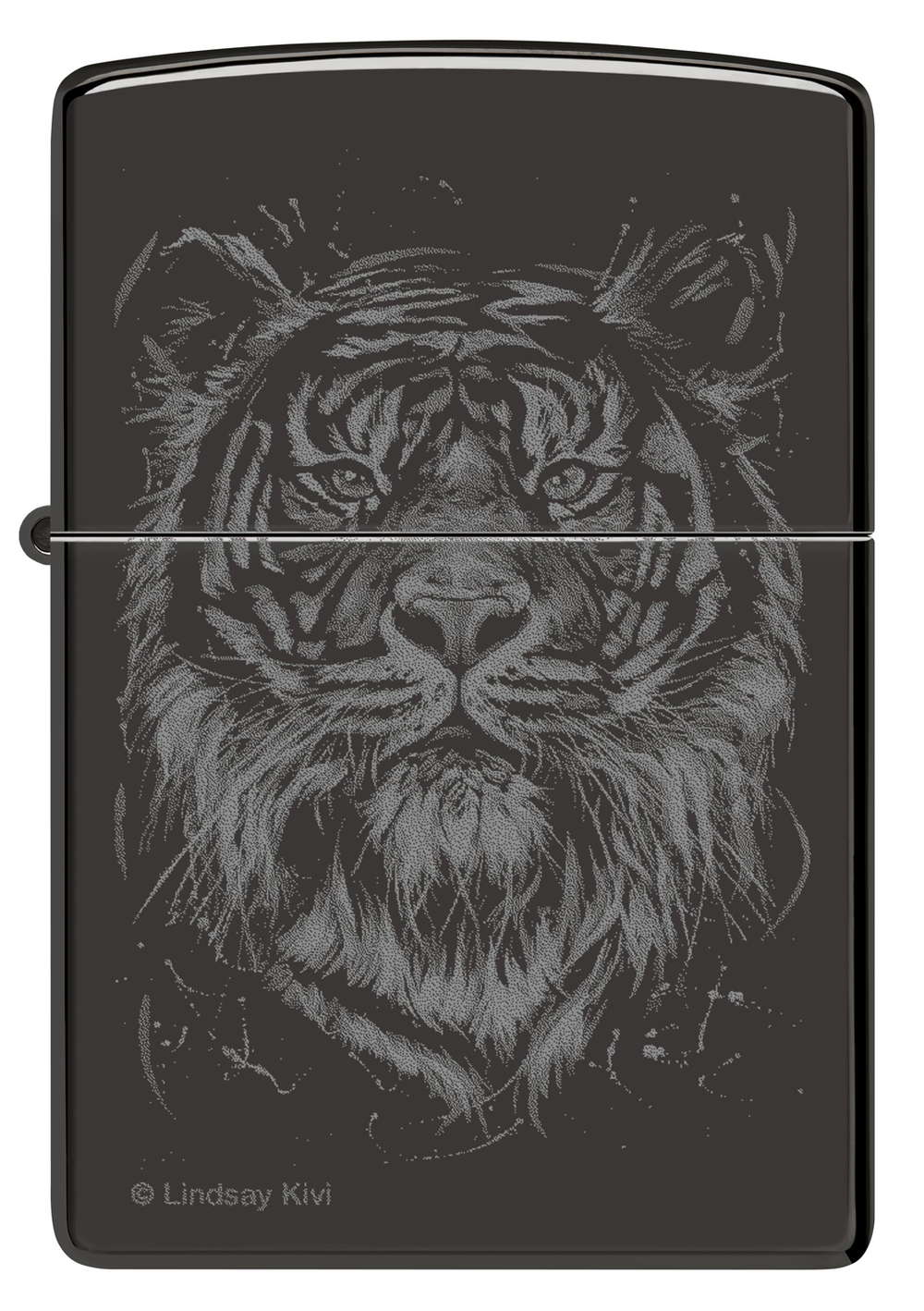 Зажигалка Zippo Big Cat с покрытием High Polish Black, латунь/сталь, черная, глянцевая, 38x13x57 мм