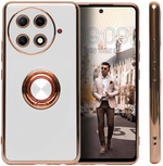 Стильный глянцевый чехол для TECNO CAMON 30S / 30S PRO с кольцом-подставкой и бархатной подкладкой