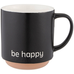 Кружка 410мл Be happy, черная