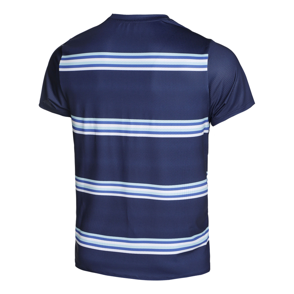 Мужское теннисное поло Quiet Please Ocean AOP Stripe Receiver T-Shirt Men - Blue
