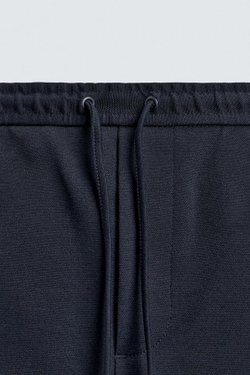 ZARA ШОРТЫ REGULAR FIT COMFORT, МОРСКОЙ СИНИЙ МЕЛАНЖ
