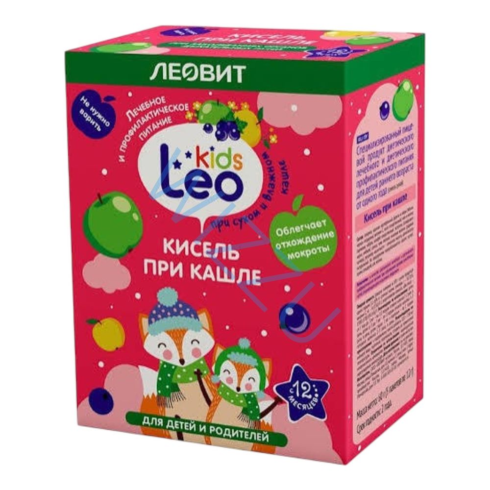 Кисель Леовит при кашле LEO KIDS 12гр*5шт в упаковке
