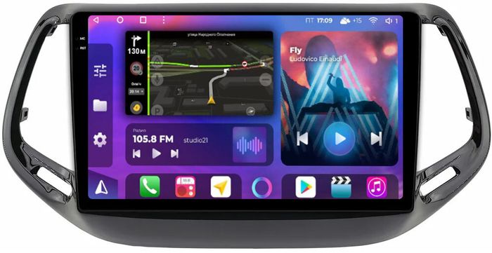 Магнитола для Jeep Compass 2 2016+ - FarCar BM1008M-2K монитор 10.36" 2K QLED на Android 14, Быстрая, CarPlay, 4G SIM-слот