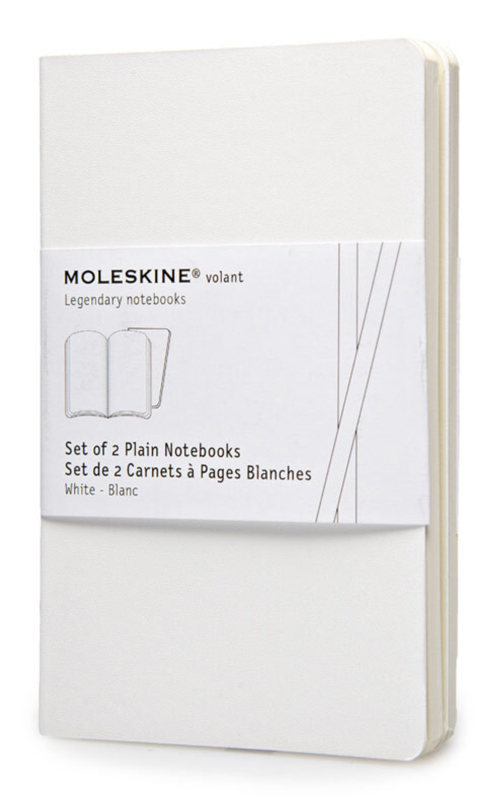 Блокнот Moleskine Volant Pocket (QP713WH) 90x140мм 80стр. нелинованный мягкая обложка белый (2шт)