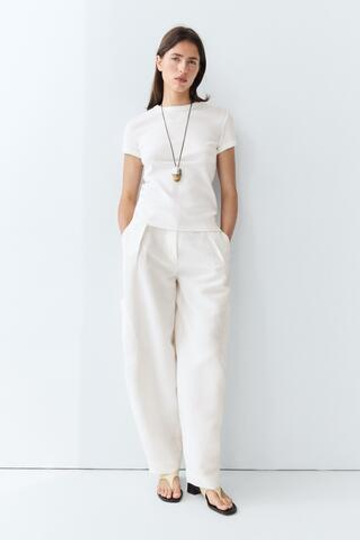 Massimo Dutti Футболка из 100% хлопка, белый