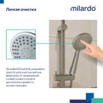 Лейка для душа Milardo 3803F10M18 D76мм, 3 режима хром, пакет