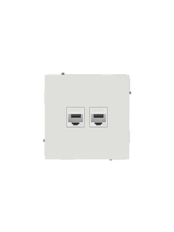 Розетка компьютерная 2-м KANT RJ45 кат.5E без шторки бел. песок DKC 7010664