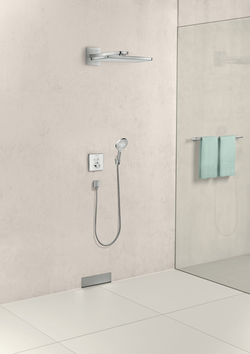 ShowerSelect Glass Термостат ShowerSelect для двух потребителей, стеклянный, СМ (белый)15738400