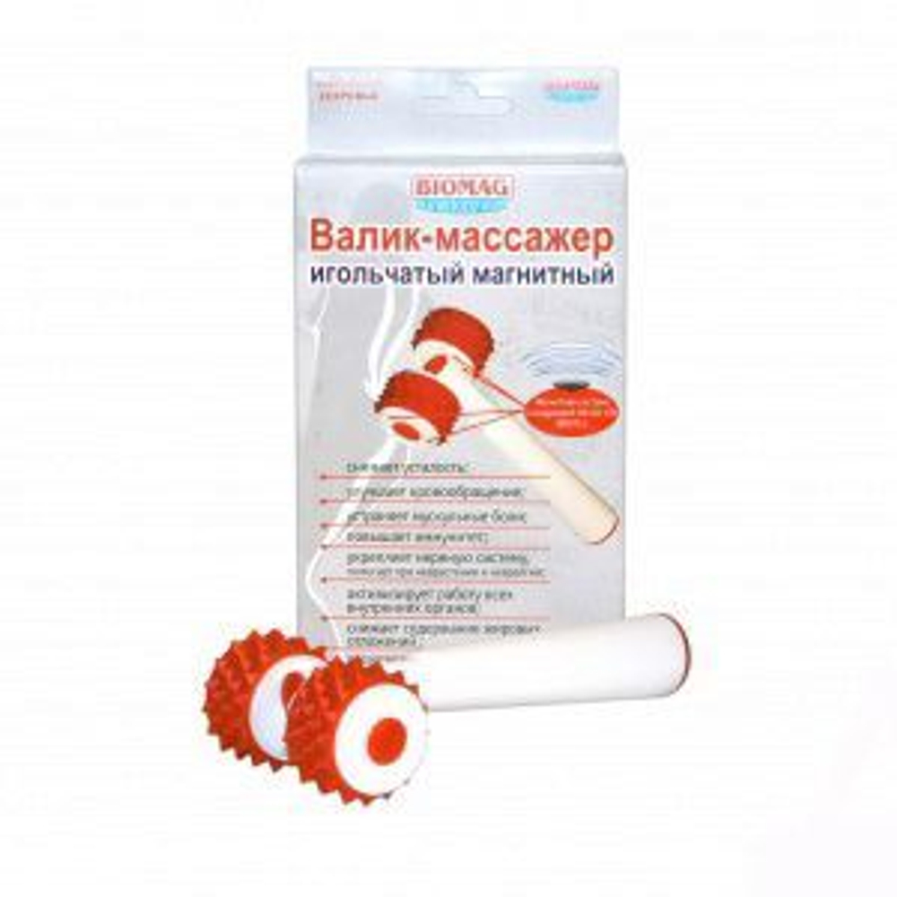 Валик-массажер игольчатый магнитный