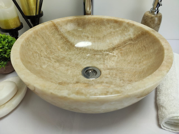 Раковина из оникса Bowl Yellow BO-60324 40x40x15 из натурального камня