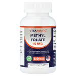 Vitamatic, Метилфолат, 15 мг, 120 растительных капсул
