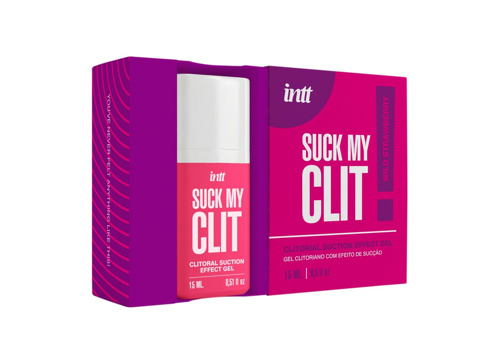 Увлажняющий гель с эффектом сосания и вибрации Suck my clit, клубника, 15 мл