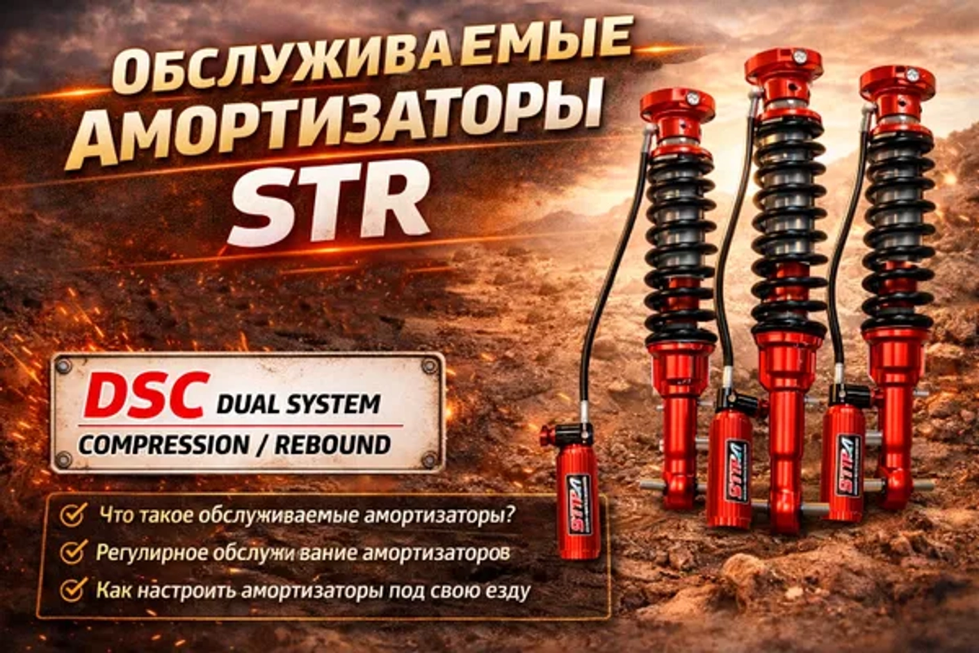 Обслуживаемые амортизаторы STR