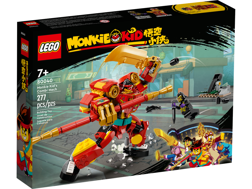 Конструктор Лего Монки Кид Комби-робот Манки Кида 80040 | LEGO Monkie Kid’s Combi Mech | боевой робот | 277 деталей | 7+