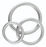 Набор из 3 эрекционных колец под металл Metallic Silicone Cock Ring Set (Цвет: серебристый)