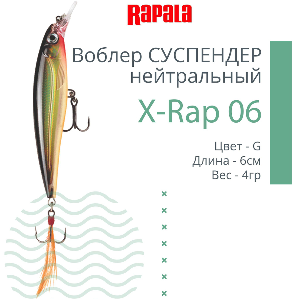 Воблер RAPALA X-Rap 10, 10см, 13гр, цвет SCP, нейтральный