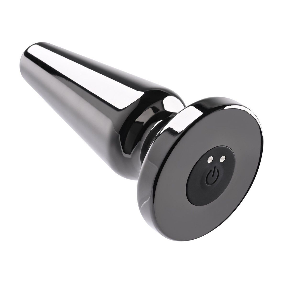 Черная анальная вибропробка Advanced Metal Plug - 13,8 см. (Цвет: черный)