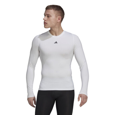 Мужское теннисное поло adidas Tech-Fit Long Sleeve Men - White